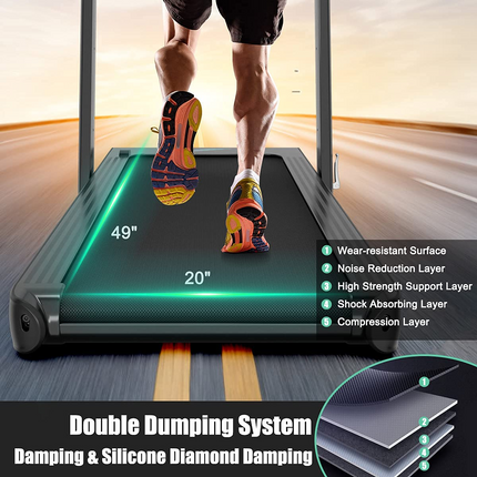 Goplus 2 in 1 Folding Treadmill, 4.75HP Superfit Under Desk Electric Treadmill with APP Control - GoplusUS
