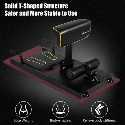 Goplus Deep Squat Machine, 8-in-1 Sissy Squat Fitness Equipment Functional Core - GoplusUS