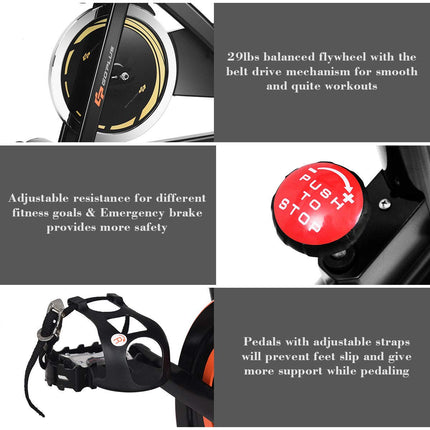 Indoor Cycling Bike, Stationary Bicycle with Flywheel and LCD Display - GoplusUS