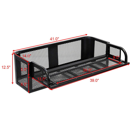 Goplus ATV/UTV Rear Drop Basket, Universal Cargo Basket w/Steel Mesh Surface (Black) - GoplusUS