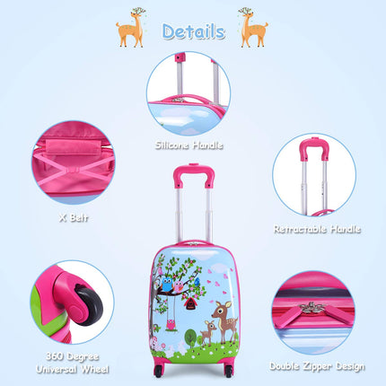 2PC Kids Luggage, 12" & 16" Kids Carry On Luggage Set - GoplusUS