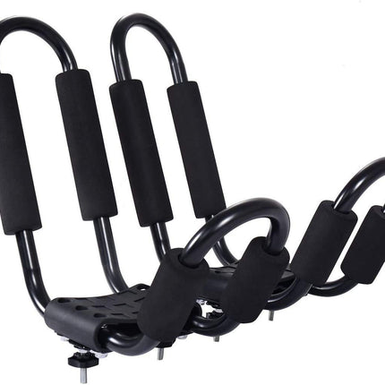 2 Pairs Kayak Roof Rack, Universal Kayak Carrier J-Bar Rack with 4 Tie Down Straps - GoplusUS