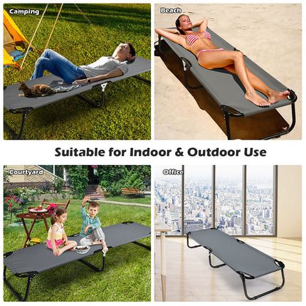 Folding Camping Cot, Heavy Duty Collapsible Foldable Bed - GoplusUS