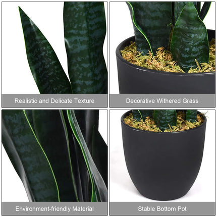 Artificial Snake Plant, 36" Fake Sansevieria - GoplusUS