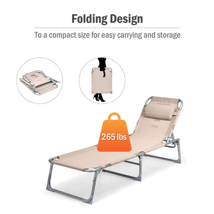 Adjustable Chaise Lounge Chair Recliner - GoplusUS