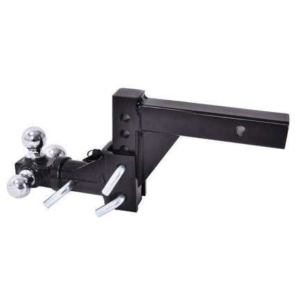 Triple Ball Swivel Adjustable Drop Turn Trailer Tow Hitch Mount for 2" Receiver