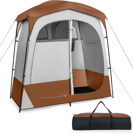 Goplus 2 Rooms Shower Tent, Oversize Outdoor Privacy Shelter Tent with Carrying Bag