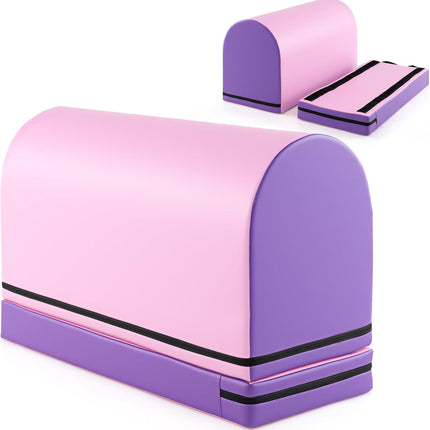 Goplus Mailbox Tumbling Mat, Gymnastics Vaulting Box w/Detachable Mat, Carrying Handle