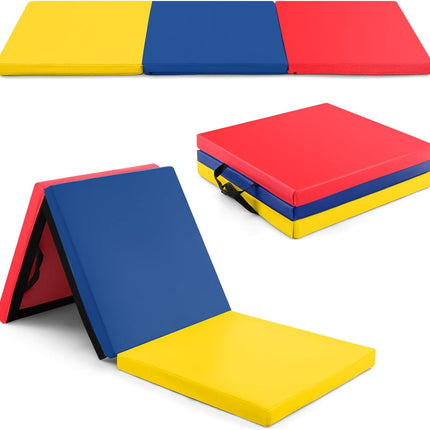 Goplus 6’ x 2’ x 2’’ Thick Tri-Fold Exercise Tumbling Mat w/Carrying Handles