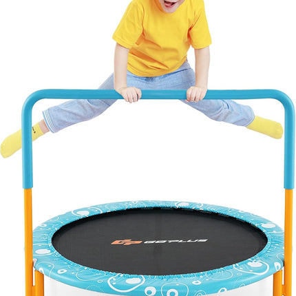 36Inch Kids Trampoline, Foldable Mini Rebounder with Full Covered Handle and Safety Pad