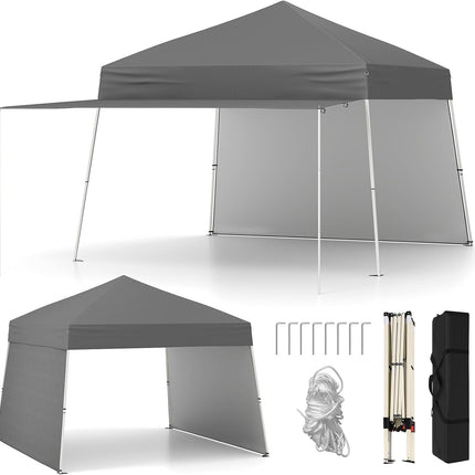 Goplus 9.2x14.76 FT Pop up Canopy with 2 Sidewalls Easy Up Outdoor UPF50+ Patio Canopy