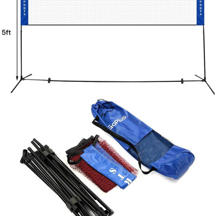Portable Badminton Net, 2.5' to 5' Height Adjustable Kids Velleyball Tennis Pickleball Competition Training Net