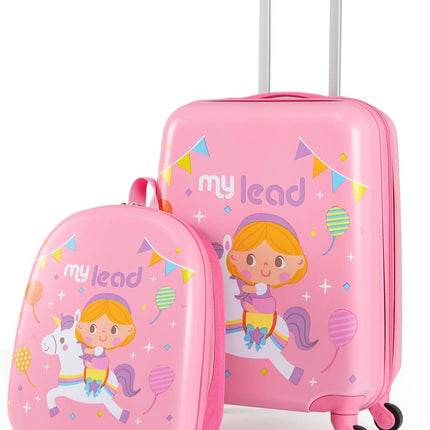 Goplus 2 PCS Kids Luggage | 13" Backpack & 16" Carry-on Suitcase