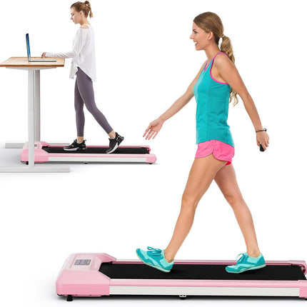Goplus Walking Pad, 2 in 1 Under Desk Treadmill for Home and Office, Walking Pad Treadmill Under Desk with 265 lbs Capacity