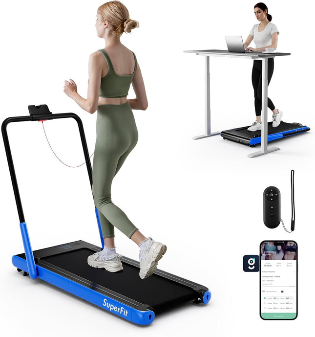340 LBS Capacity Walking Pad with Handle Bar