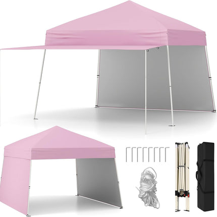 Goplus 9.2x14.76 FT Pop up Canopy with 2 Sidewalls Easy Up Outdoor UPF50+ Patio Canopy