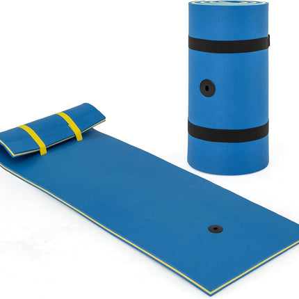 Floating Water Pad Mat with Rolling Pillow Design