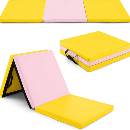 Goplus 6’ x 2’ x 2’’ Thick Tri-Fold Exercise Tumbling Mat w/Carrying Handles