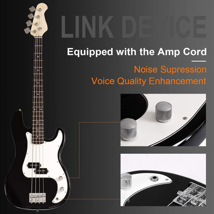 Electric Bass Guitar Full Size 4 String with Strap Guitar Bag Amp Cord - GoplusUS