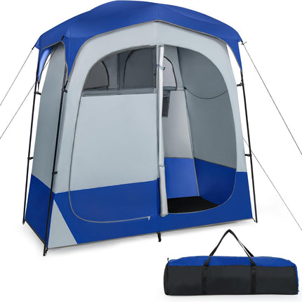 Goplus 2 Rooms Shower Tent, Oversize Outdoor Privacy Shelter Tent with Carrying Bag