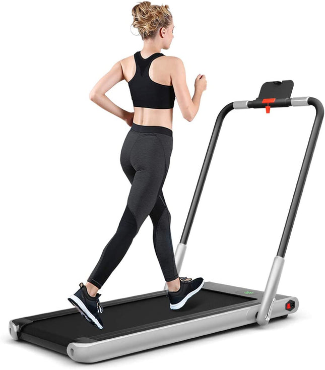 2 in 1 Folding Treadmill, 2.25HP Under Desk Electric Superfit Treadmill - GoplusUS