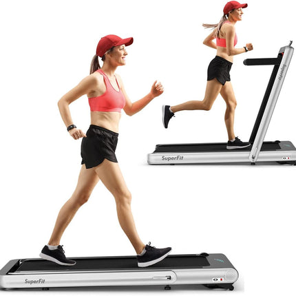 Goplus 2 in 1 Folding Treadmill, 4.75HP Superfit Under Desk Electric Treadmill with APP Control
