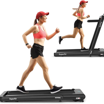 Goplus 2 in 1 Folding Treadmill, 4.75HP Superfit Under Desk Electric Treadmill with APP Control