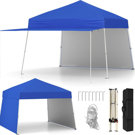 Goplus 9.2x14.76 FT Pop up Canopy with 2 Sidewalls Easy Up Outdoor UPF50+ Patio Canopy