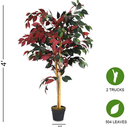 4FT Fake Tree Artificial Greenery Plants in Nursery Pot Decorative Trees - GoplusUS
