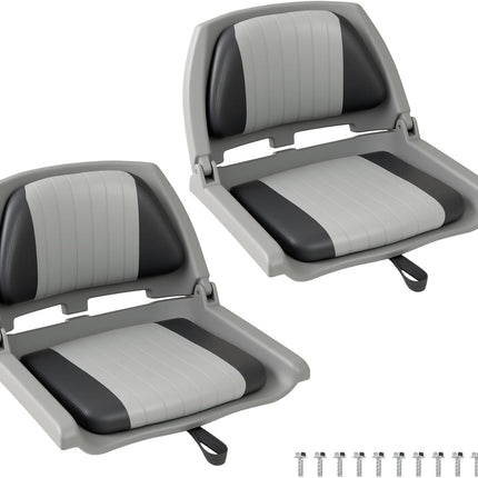 Goplus Molded Low Back Fishing Boat Chairs Marine-Grade PVC Cushion Pad