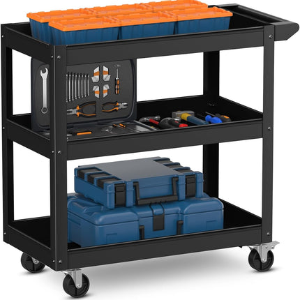 Goplus 3-Layer Service Utility Cart, Heavy Duty Unity Cart with Flat Handle