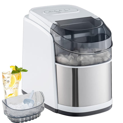 Countertop Ice Maker, 26.5 LBS/24H, 9 Cubes in 6 Mins, S/L Size, Self-Cleaning Function