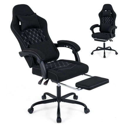 Goplus Gaming Chair with Footrest Lumbar Support High Back Ergonomic Game Chair