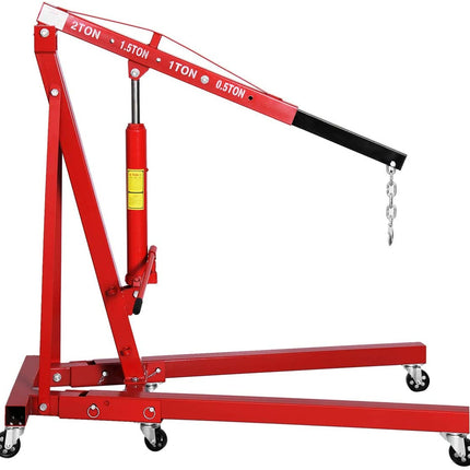 2 Ton Folding Engine Hoist Cherry Picker Shop Crane Hoist Lift - GoplusUS