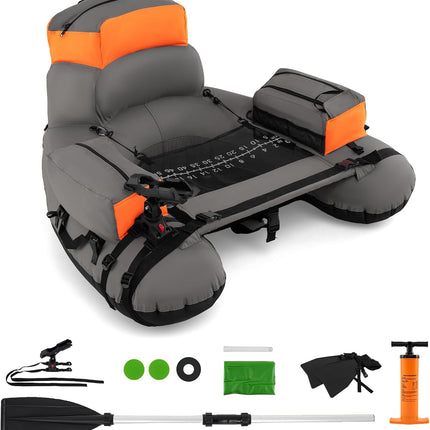 Goplus Fishing Belly Boat w/Fish Ruler Pump Storage Bag Adjustable Straps