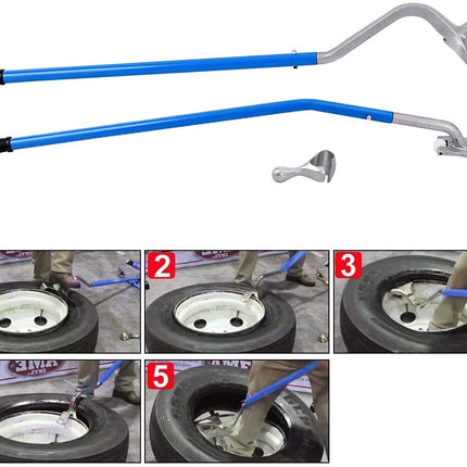 Tire Changer, 17.5" to 24" Steel Tire Mount Demount Tool Kit