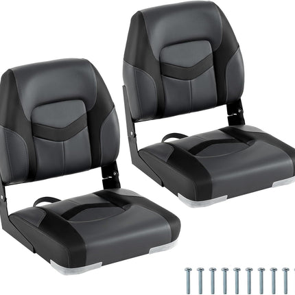 Goplus 2 Packs Folding Boat Seat with Stainless Steel Screws & Aluminum Hinges