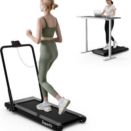 340 LBS Capacity Walking Pad with Handle Bar