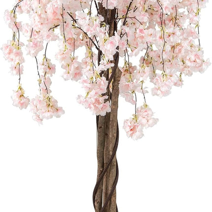 Goplus 5.5FT Artificial Cherry Blossom Tree Faux Floral Plant Blooming Tree in Nursery Pot