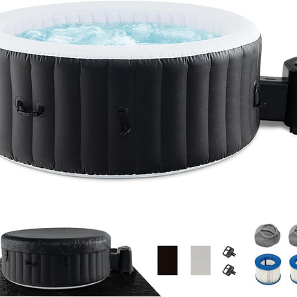 Goplus Inflatable Hot Tub, Blowup Pool Hottub, Portable Outdoor Water SPA