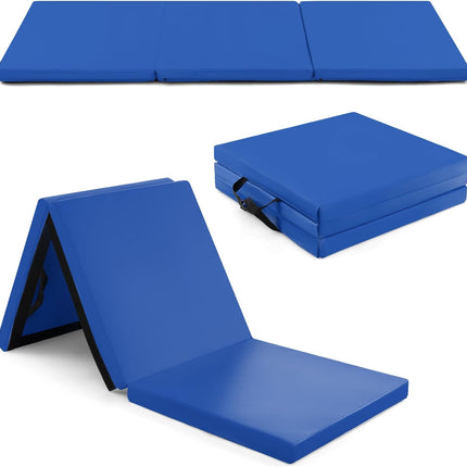Goplus Folding Gymnastics Mat, 6?ˉ x 2?ˉ x 2?ˉ?ˉ Thick Tri-Fold Exercise Tumbling Mat w/Carrying Handles