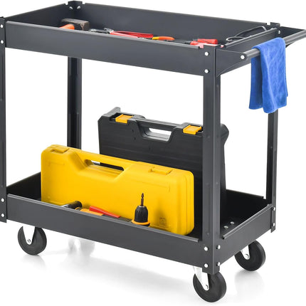 Goplus 2-Tier Utility Cart, Heavy Duty Commercial Service Tool Cart