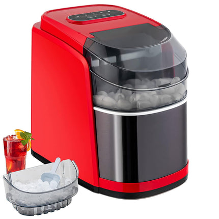 Countertop Ice Maker, 26.5 LBS/24H, 9 Cubes in 6 Mins, S/L Size, Self-Cleaning Function