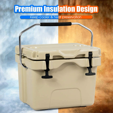 16 Quart Cooler, Portable Insulated Ice Chest - GoplusUS