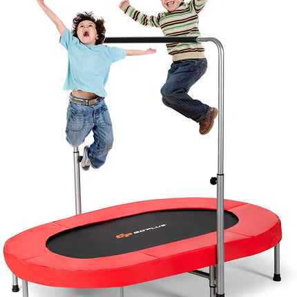 Foldable Trampoline, Double Mini Kids Trampoline Rebounder - GoplusUS