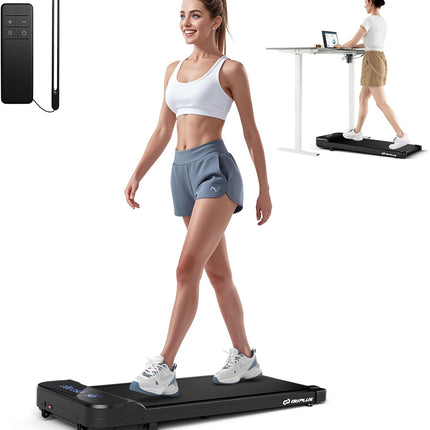 Goplus Walking Pad, Under Desk Treadmill with Remote Control & LED Display, 3 Countdown Modes