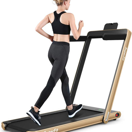 Goplus 2 in 1 Under Desk Treadmill, Gold