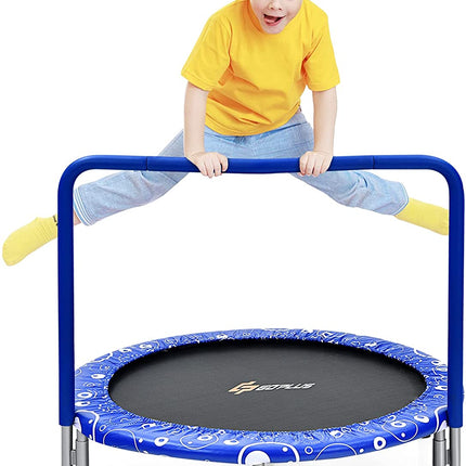 36Inch Kids Trampoline, Foldable Mini Rebounder with Full Covered Handle and Safety Pad - GoplusUS