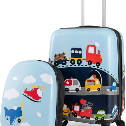 Goplus 2 PCS Kids Luggage | 13" Backpack & 16" Carry-on Suitcase