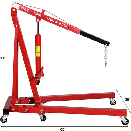 2 Ton Folding Engine Hoist Cherry Picker Shop Crane Hoist Lift - GoplusUS
